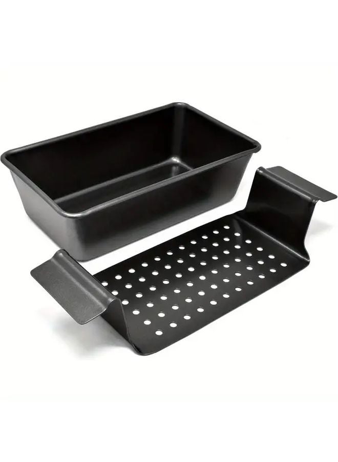 Carbon Steel Nonstick Baking Tray With Drip Pan Easy Clean Oven Safe - Image 1